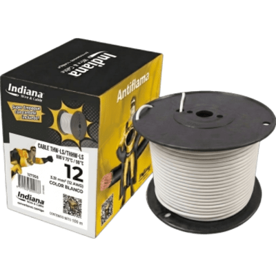 Cable THW-LS / 12 AWG / 19 Hilos / 100 m (328 ft) / Blanco / 90 °C Seco