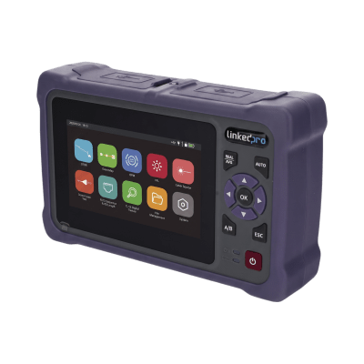 OTDR Touch / Fibra Óptica Multimodo / 850nm y 1300nm / Rango Dinámico 22/24 dB / Zona Muerta 1.5 m (4.9 ft) / VFL 10mW / OPM / Mapeo RJ45 / Batería 5000 mAh