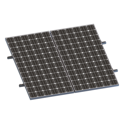 Kit de Minirieles para Panel Solar / Arreglo 1x2 / Aluminio Anodizado / Módulos 35 mm / Instalación en Lámina