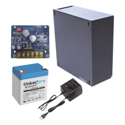 Kit Fuente de Poder con Batería de Respaldo / 12 Vcc / 1.5 A / 4.5 Ah / Gabinete Interior 221 x 191 x 83 mm (8.7 x 7.5 x 3.3 in)