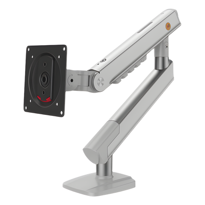 Brazo Ergonómico para Monitor / Soporte 17" a 32" / VESA 75x75 y 100x100 mm / Carga 2-7 kg (4.4-15.4 lbs) / Ajuste de Tensión / Rotación ±90° / Altura 419 mm (16.5") / Color Blanco