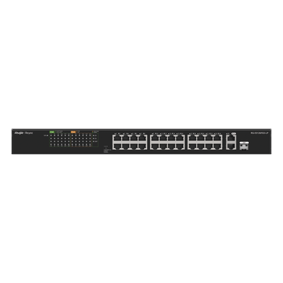 Switch PoE+ No Administrable / 24 Puertos 10/100 PoE+ / 2 Uplinks Gigabit / 1 SFP Combo / 180W / 8.8 Gbps / 1U