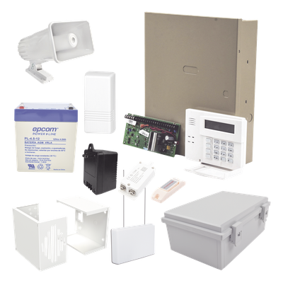 Kit de Alarma Vecinal / Panel 48 Zonas / 40 Botones de Pánico Inalámbricos / Sirena 30 W / 3 Particiones / Contact ID