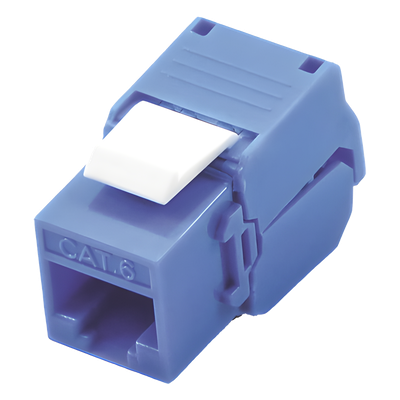 Módulo Jack Keystone / Cat6 / U/UTP / Toolless / Terminación 180° / RJ45 / Color Azul