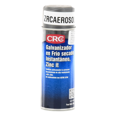 Recubrimiento Zinc en Aerosol / 93% Zinc Puro / 368 gr / Película 76 µ / Acabado Gris Brillante / Protección Anticorrosión