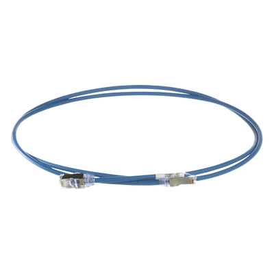 Patch Cord Cat6A / 28 AWG Diámetro Reducido / S/FTP Blindado / CM/LS0H / 1.5 m (4.92 ft) / Azul