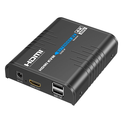 Receptor KVM HDMI / 4K 60 Hz / Extensión 120 m (393.7 ft) / 18 Gbps / IPColor Stream / USB HID / HDCP 2.2