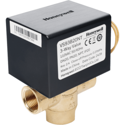 Válvula de Control Eléctrica / 2 Vías Tipo Bola / DN20 (3/4") / Actuador On/Off 3 Hilos / Sin Retorno por Resorte / 220 V CA / PN20