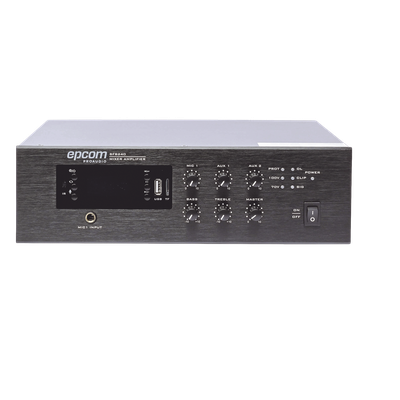 Mini Amplificador Mezclador / 240W RMS / Sistema 70/100V / Bluetooth / MP3 / Tuner FM / Prioridad Micrófono / 0.98 x 0.29 x 0.82 ft