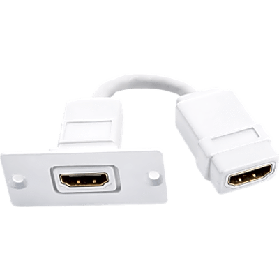 Wall Plate Inserción HDMI / Espacio Simple / Conexiones Frontal y Trasera / Diseño Pasivo / 5.05 x 5.80 x 2.34 cm