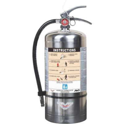 Extintor para Baterías de Iones de Litio / 6 Litros / Descarga 72 s / Alcance 3.6 m (11.8 ft) / Listado UL / Acero Inoxidable