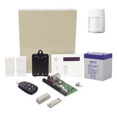 Kit Panel de Alarma / 40 Zonas Inalámbricas / 3 Particiones / Teclado-Receptor 6160RF / Sensor de Movimiento / 2 Contactos Magnéticos / Control Remoto