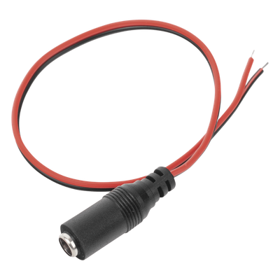 Cable de Alimentación DC / Conector Hembra 5.5 mm/2.1 mm / Puntas Libres / 28.5 cm / Polaridad Codificada / 12 VCC
