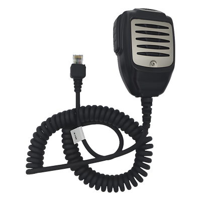 Micrófono para Radio Móvil / Conector 8 Pines / IP54 / Cable Kevlar 40 kg / PTT para Guantes / Grado Médico