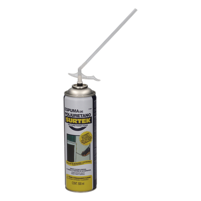 Espuma de Poliuretano / Capacidad 500 ml / Válvula de una sola aplicación / Tubo de extensión incluido