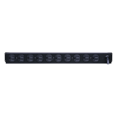 PDU Básico Rack / 10 Salidas NEMA 5-15R / 15 Amp / 120 Vca / 1U / Cable 4.5 m (14.8 ft)