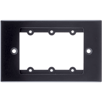 Frame para Wall Plate / 1 Gang / Metal / Montaje al Ras / 3 Inserciones USA / Negro