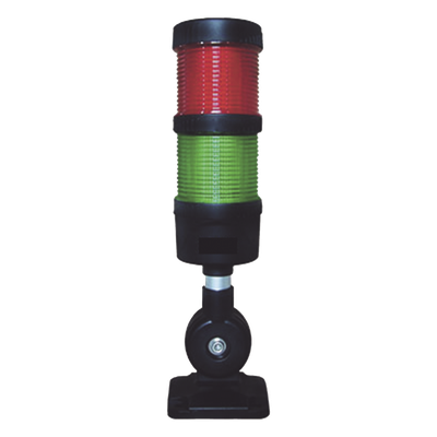 Torre LED Indicadora de Estado / 2 Niveles Rojo y Verde / Buzzer 85 dB / Voltaje Universal 110-240 VCA / Montaje 60 mm