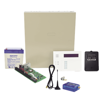 Panel de Alarma Híbrido / 48 Zonas Alámbricas e Inalámbricas / Comunicador Celular 2G / Teclado con Receptor RF / 3 Particiones