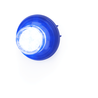 Estrobo LED Oculto / 12 LEDs / Azul/Blanco / 12-24 V DC / Lente Transparente / Bisel Negro