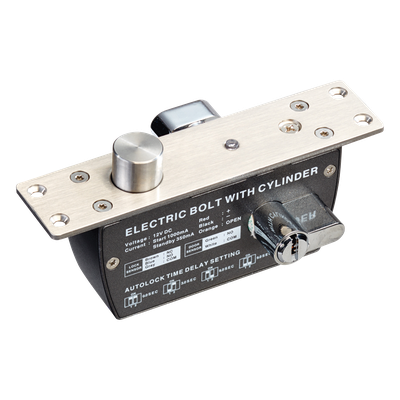 Cerradura de Perno Eléctrica / 2000 kg de Fuerza de Sujeción / Fail Safe 12 VCC / Temporizador 0-9 s / Sensor de Puerta NO/NC/COM / 500000 Ciclos