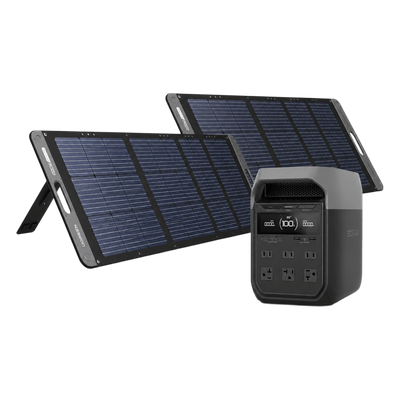 Kit de Energía Portátil / Batería LiFePO4 1024 Wh / Salida AC 1800W / Panel Solar 200W / Tecnología X-Boost 2600W / UPS Ultrarrápido