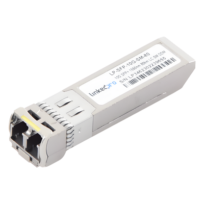 Transceptor SFP+ / 10 Gbps / Monomodo 1550 nm / Alcance 80 km (49.7 mi) / LC/UPC Dúplex / DDM / Hot-Pluggable