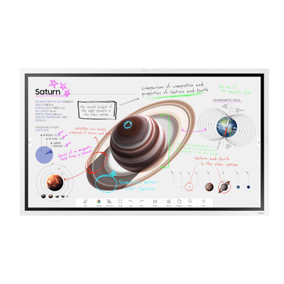 Pantalla Interactiva Digital / 55 Pulgadas / 4K UHD 3840x2160 / Touch IR 20 Puntos / Whiteboard 4 Usuarios / Tizen 9.0 / Wi-Fi / Bluetooth
