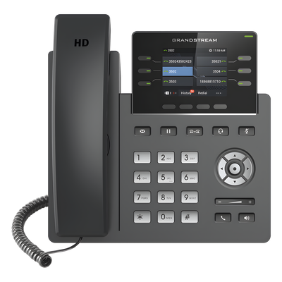 Teléfono IP / 3 Líneas SIP / 6 Cuentas / Pantalla 2.4" / PoE / Gigabit / Audio HD Opus