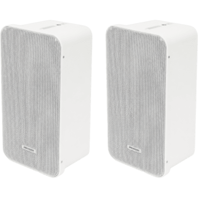 KIT DE Bocinas Tipo Columna | 20 Watts | 100 V | Rejilla de Metal | Montaje en L | Exterior IP66 | Música Ambiental