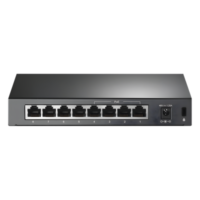 Switch PoE+ No Administrable / 8 Puertos 10/100 Mbps / 4 Puertos PoE 802.3af/at / 66W / Alcance Extendido 250 m (820 pies) / Sin Ventilador