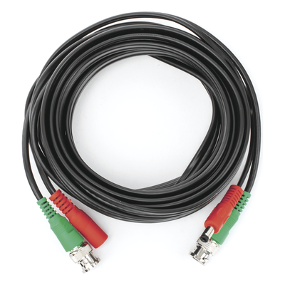 Cable Coaxial Siames / BNC RG59 + Alimentación / 5 m (16.40 ft) / 100% Cobre / 4K / Interior y Exterior
