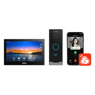 Kit Videoportero IP / Pantalla Táctil 7" HD / Cámara 2 Megapixel / Wi-Fi Dual Band / PoE / 10,000 Tarjetas RFID / ONVIF