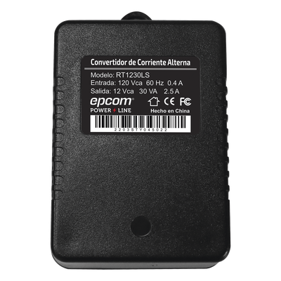 Transformador de Pared / 12 VCA / 30 VA / Entrada 120 VCA 60 Hz / Diseño Compacto