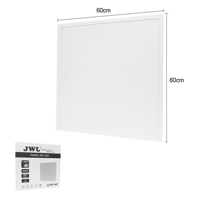 Panel LED / 40 W / 4200 lm / Luz Blanca 6500 K / Empotrado o Suspendido / 59.5 x 59.5 cm / Ángulo 140° / 127 Vca~60 Hz
