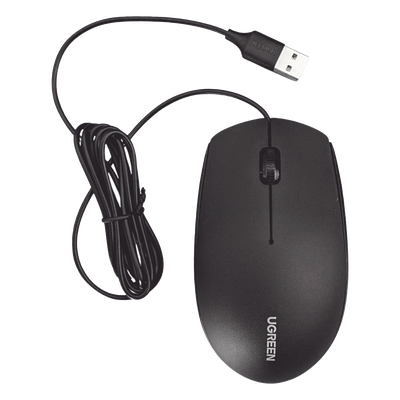 Mouse Óptico USB / 1200 DPI / Cable 1.5 m (4.9 ft) / 3 Botones / Diseño Ergonómico / Silencioso / Multiplataforma