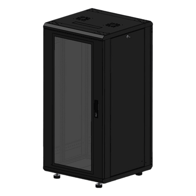 Gabinete Rack de Piso / 24 Unidades / Puerta de Cristal / Carga 750 kg (1653.5 lb) / Profundidad 46 cm / Ventilación 120 mm