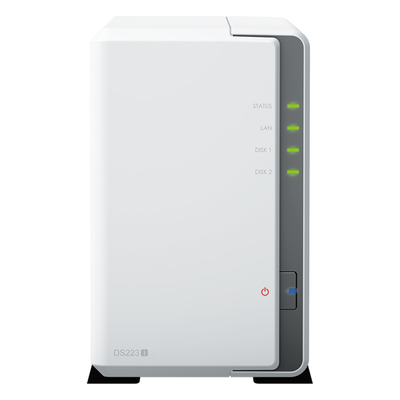 NAS de 2 Bahías / CPU 4 Núcleos 1.7 GHz / 1 GB DDR4 / LAN 1GbE / USB 3.2 Gen 1 / RAID 0, 1, JBOD, SHR