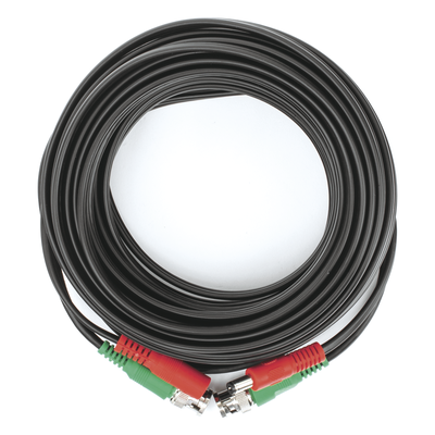 Cable Coaxial Siames / BNC RG59 + Alimentación / 10 Metros (32.81 Pies) / 100% Cobre / 4K / Interior y Exterior