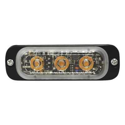 Luz Auxiliar LED / 3 LEDs Ámbar / Multivoltaje 12~24 VCD / 12 Patrones de Destello / IPX8 / SAE J595 Clase 1
