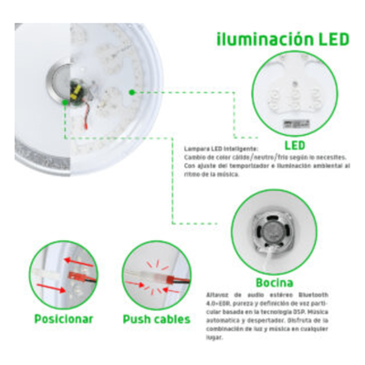 Luminario LED RGB / 40W / 3000 Lúmenes / Control Bluetooth / Temperatura Ajustable / 85-265V AC
