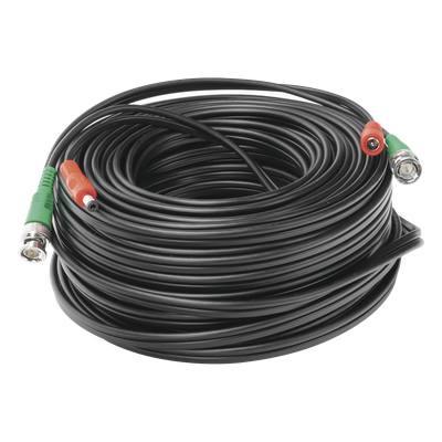 Cable Coaxial BNC RG59 con Alimentación / SIAMES / 30 Metros (98.43 Pies) / 100% Cobre / 4K / Interior y Exterior