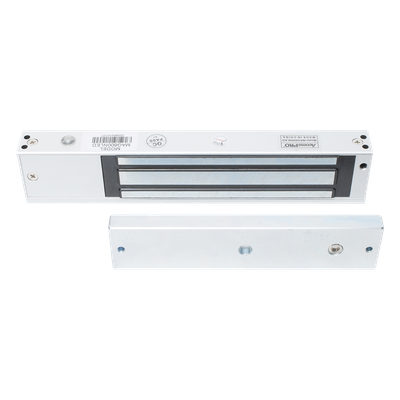 Chapa Magnética Electromagnética / 280 kg (600 lbs) / 12/24 VCC / LED Ultra-brillante / Sensor NO/NC / Aluminio Anodizado