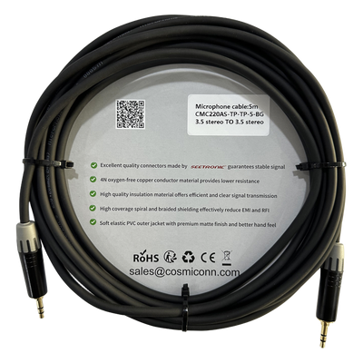 Cable de Audio Estéreo / 3.5mm a 3.5mm / 5m (16.4 pies) / Conectores MTP3C-BG / Nylon Trenzado