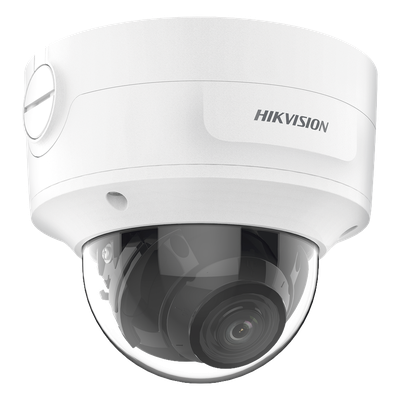 Domo IP / 4 Megapixel / Lente Mot. 2.7 a 13.5 mm / IR EXIR 40 m (131.2 ft) / IP66 / IK10 / DarkFighter / Audio y Alarma I/O / PoE+ / Micro SD / 4 Analíticos IA