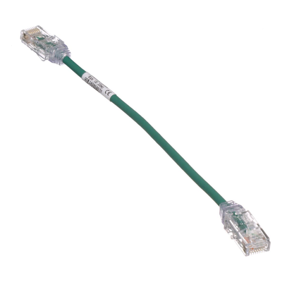 Cable de Parcheo Cat6 UTP / 28AWG Diámetro Reducido / 3.8 mm / 20.2 cm (0.66 ft) / Verde / LSZH-CM