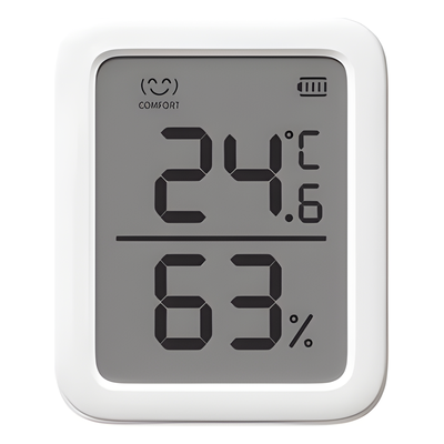 Sensor de Temperatura y Humedad / Bluetooth BLE 4.2 / Alcance 120 m (393.7 ft) / Pantalla LCD / Batería 1 Año