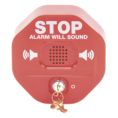Alarma de Puerta Multifunción / Sirena 95/105 dB / Puertas Dobles / Batería 9V Alcalina / Señal Visual Disuasoria