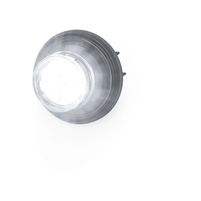 Estrobo LED Oculto / 12 LEDs / Rojo/Claro / Lente Transparente / Bisel Negro / 12-24 V DC