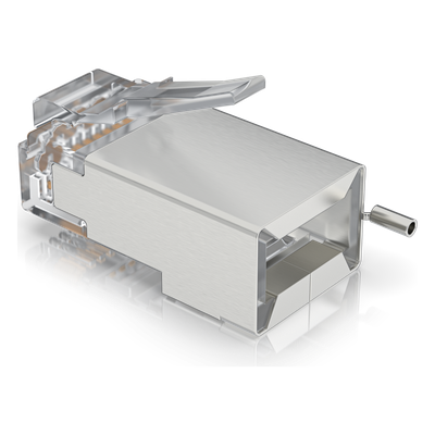 Conectores RJ45 Blindados / Protección ESD / 100 Unidades / Compatibles UISP Cable Pro y Carrier / Sin Soldadura